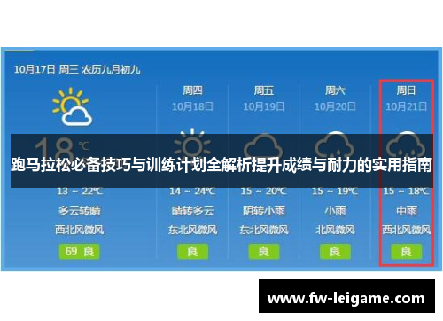 跑马拉松必备技巧与训练计划全解析提升成绩与耐力的实用指南